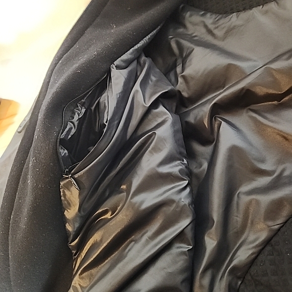 Nike NSW Canarinho Destroyer Bomber Jacket Mens Large Black Leather Wool Retro - Picture 13 of 15